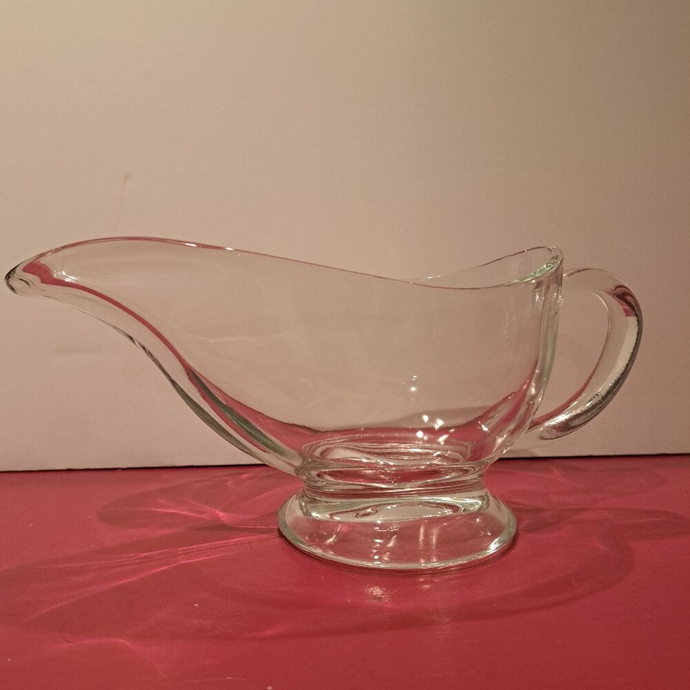 Clear Glass Gravy Boat